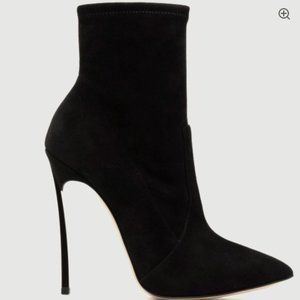 Casadei Blade Ankle Boots | Black Suede | Size 40 (US 8.5)